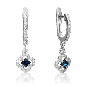 English lock earrings in white gold with sapphire and diamonds-048