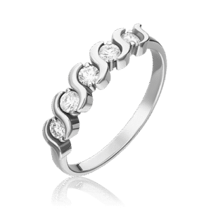 white gold with five diamonds-074