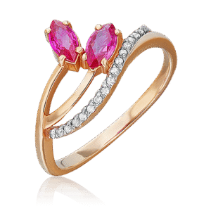 rose gold ring with rubies and diamonds-099