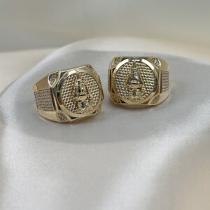 14k Two Tone Sparke Ring for Men