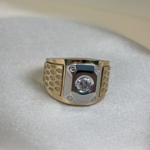 14k Two tone Gold Mens Ring