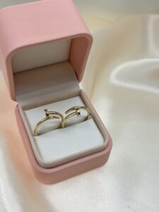 14k Solid Nail  Screw Design Adjustable Rings