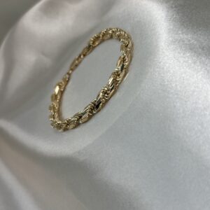 18k Yellow Solid Gold Figaro rope