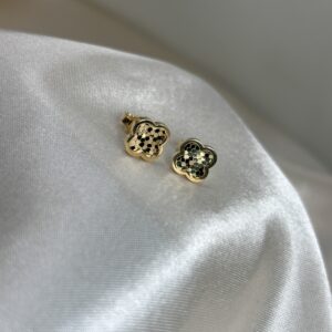 18k Solid Gold Mosaic Stud Earrings