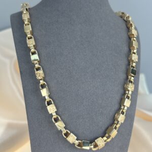 14k Yellow Gold Lock Link Chain
