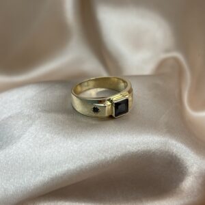 14K BLACK SQUARE DIAMOND RING