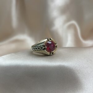 14K WHITE RUBY RINGS WITH DIAMOND