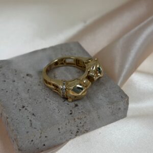 14K YELLOW GOLD PANTHER CARTIER RING