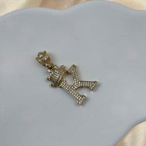 14K K LETTER PENDANT