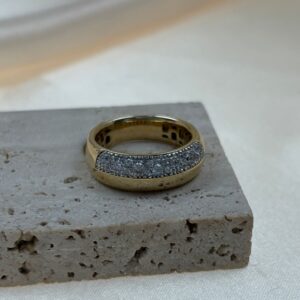 14K DIAMOND BAND STERLING GOLD