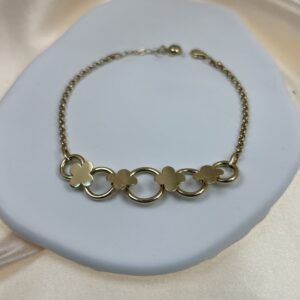 14K YELLOW GOLD FLORAL LINK CHAIN