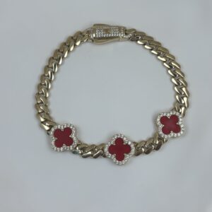 14K SOLID GOLD VC CLOVER WITH DIAMOND MOTIFS