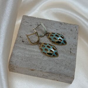 14K GREEN SERPENT HEAD DANGLERS