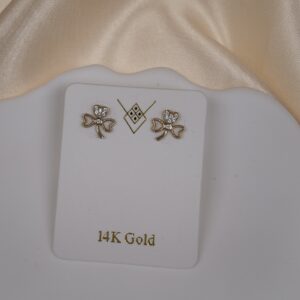 14K YELLOW GOLD FLOWER WITH DIAMOND