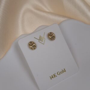14K GOLD STUD BEZEL SET EARRINGS