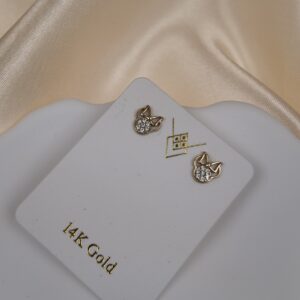 14k GOLD STUD EARRINGS WITH BOW