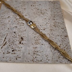 14K GOLD MESH BRACELET WITH DECORATIVE CLASP