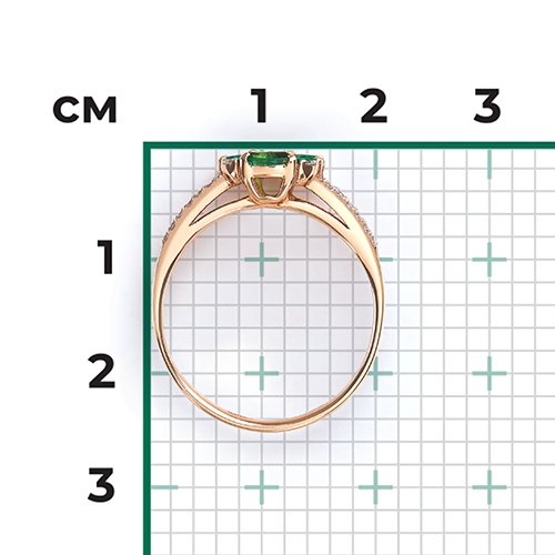 Rose Gold Ring with emeralds and diamonds-050