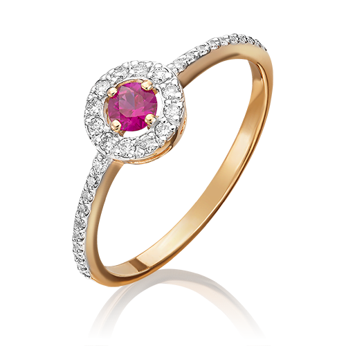 Rose gold ruby diamond frame ring-015