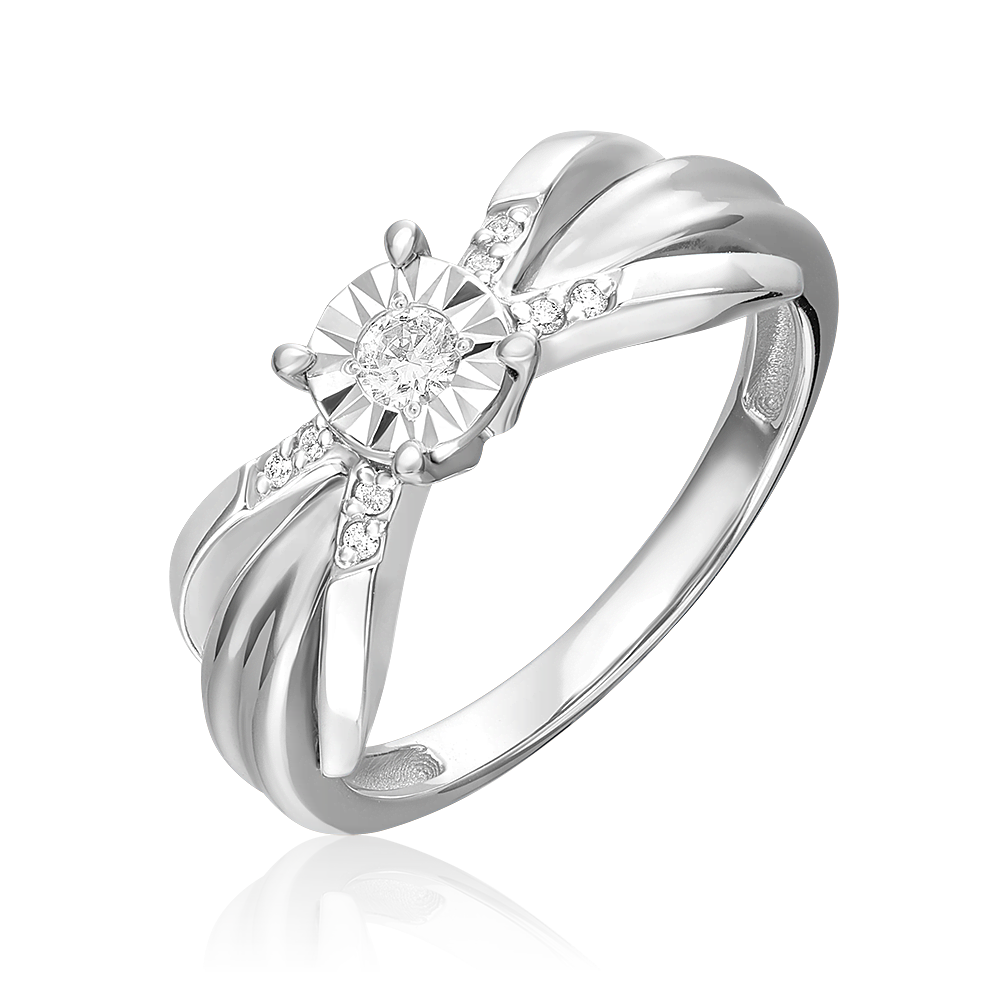 white gold diamond ring-082