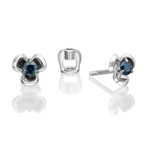 Stud Earrings in White Gold with Sapphire-063