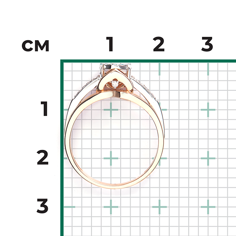 Combined gold with diamonds ring-083