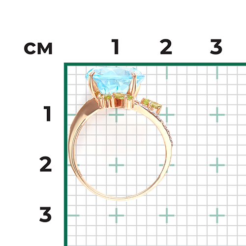 Rose Gold Topaz and Chrysolite Marquis with Diamonds-115