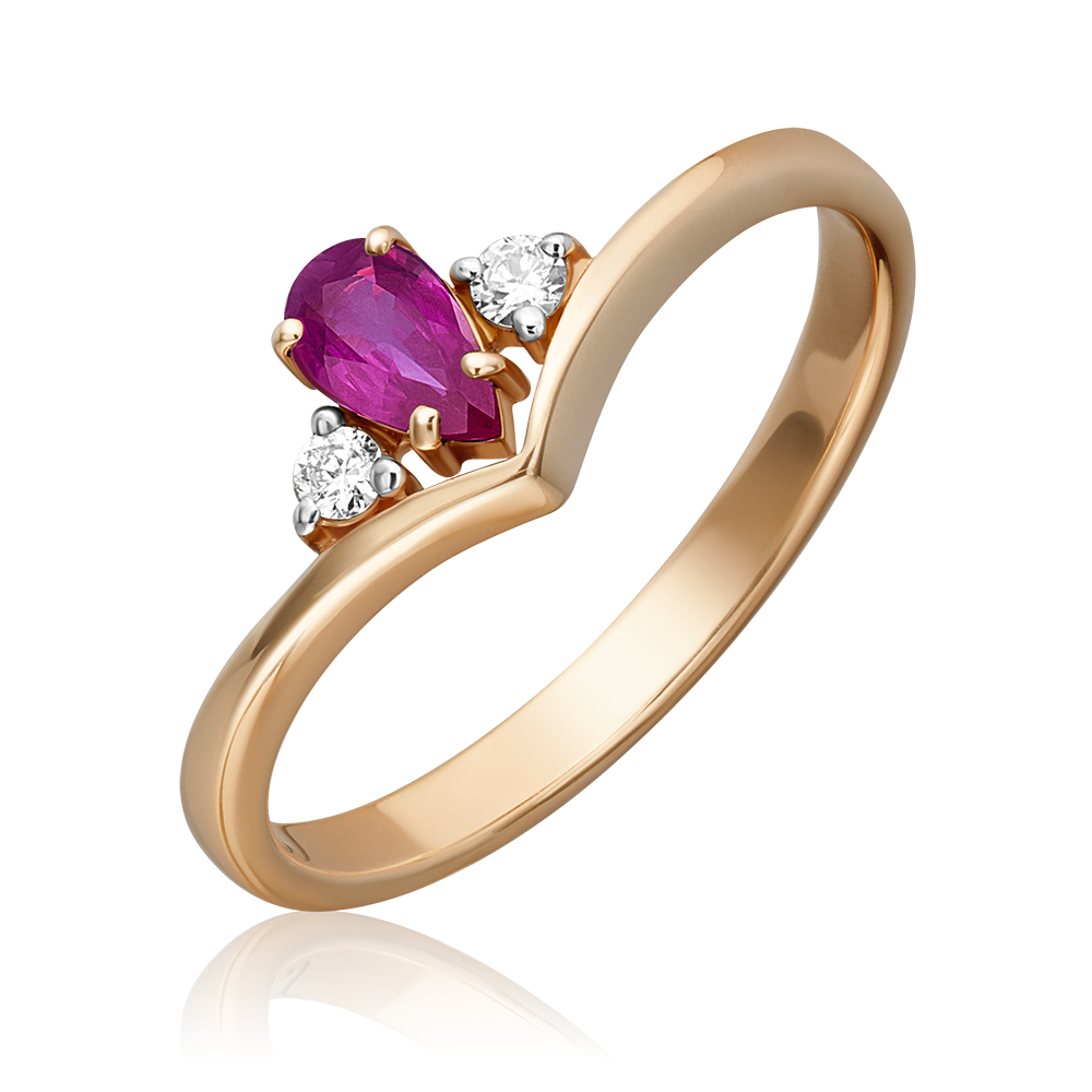 rose gold ruby diamond ring-073
