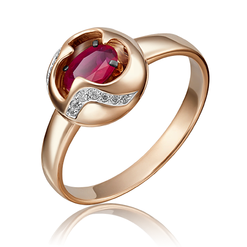 Red gold ruby diamond ring-011