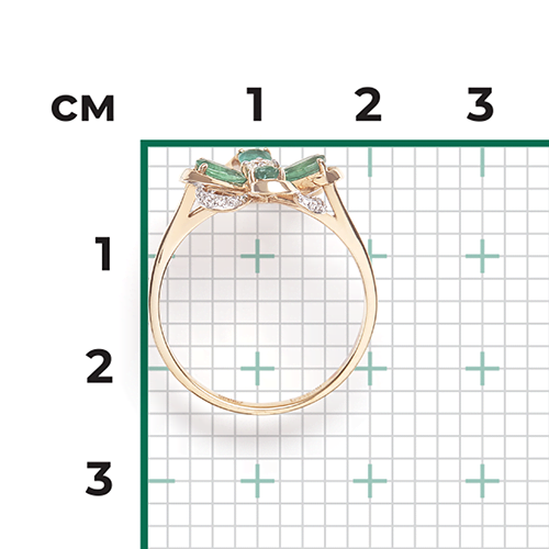 Rose gold ring with emeralds and diamonds-100