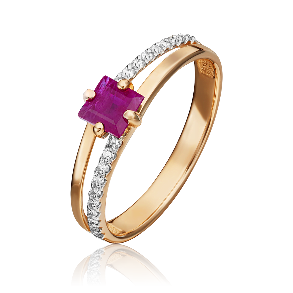 Rose Gold Ruby Diamond Ring-039