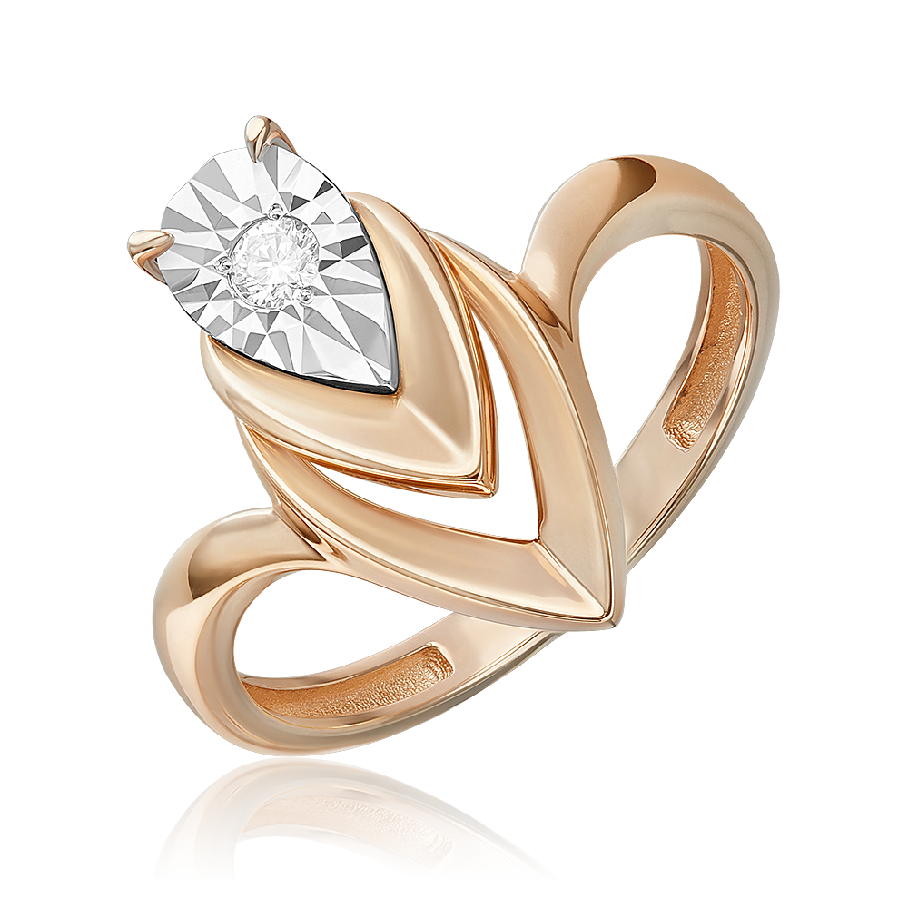 Combined gold and diamond ring-086