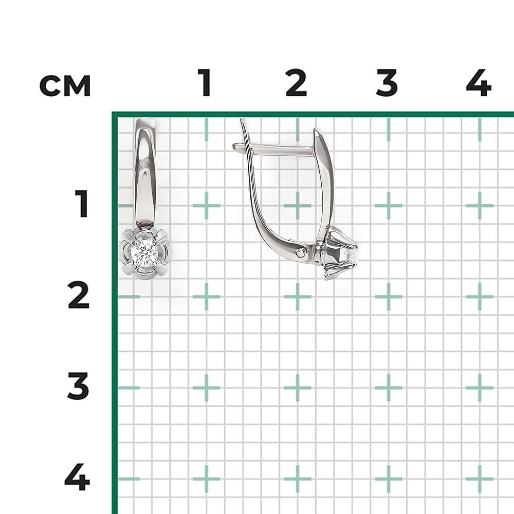 White gold clasp earrings with diamond-005