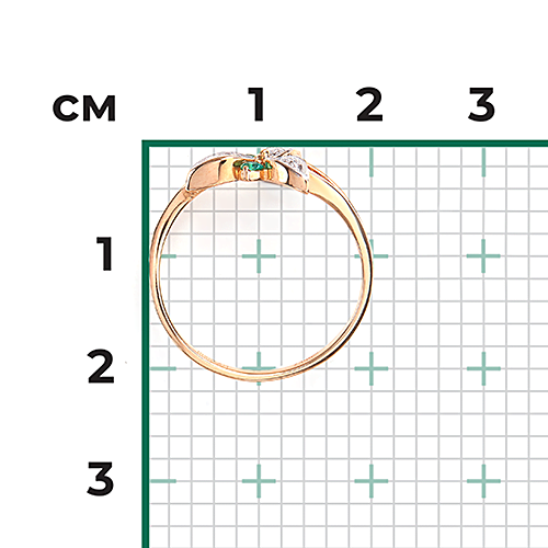 Rose gold ring with emeralds and diamonds-008