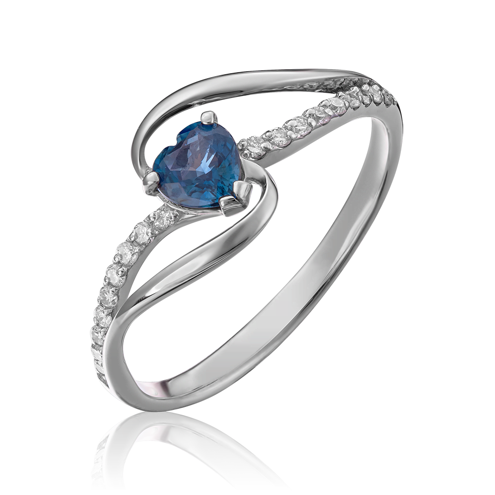 white gold sapphire  and diamond ring-077