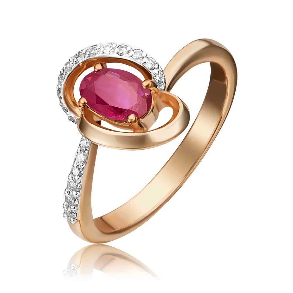 Rose gold ruby diamond ring-023