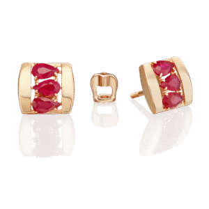 Stud Earrings with Rubies-018
