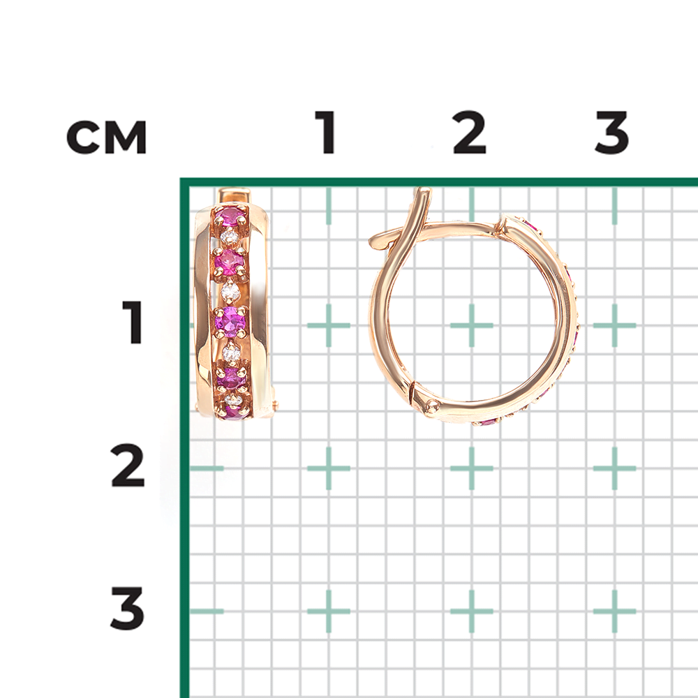 English Lock Earrings in Rose Gold with Rubies and diamonds-033