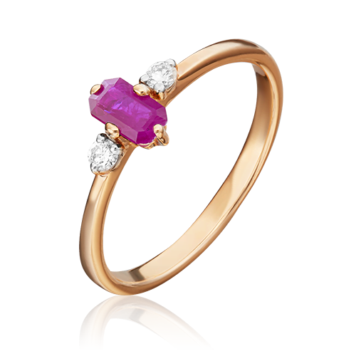 rose gold ruby baguette diamond ring-068