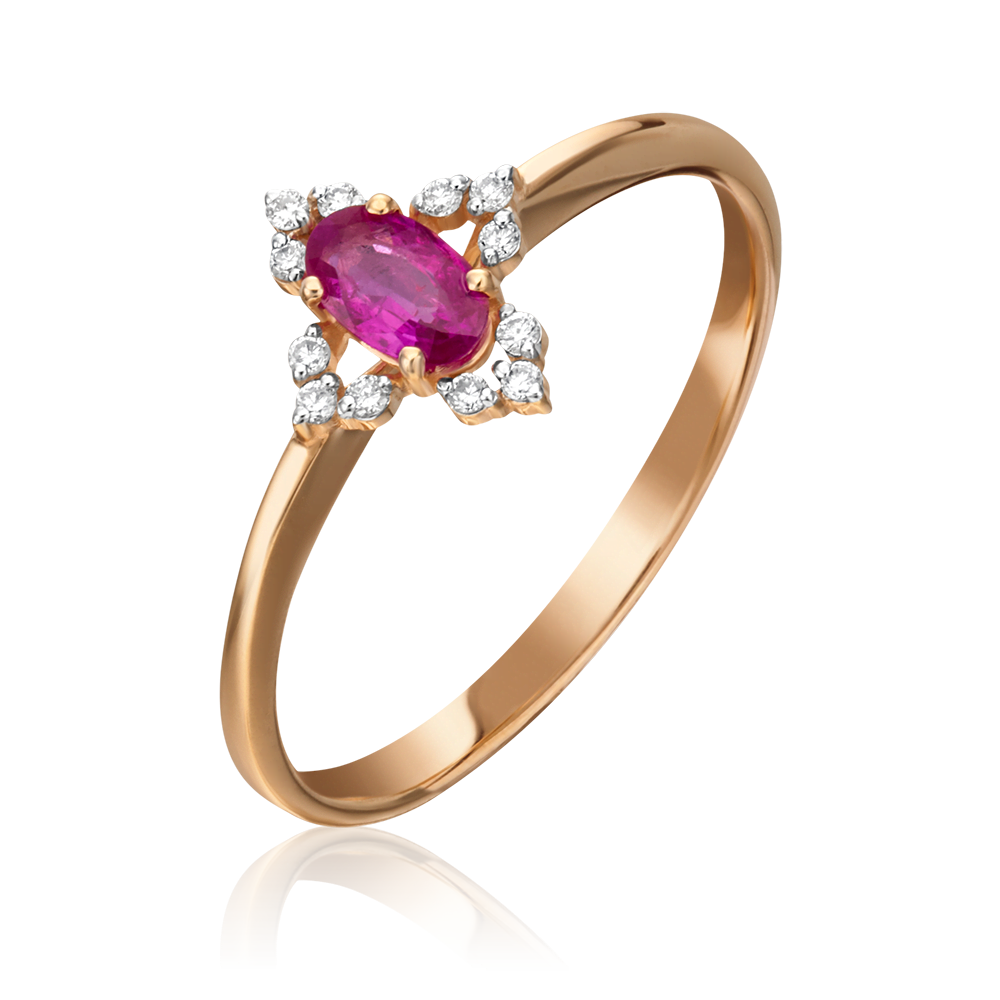 Rose gold ruby diamond ring-009