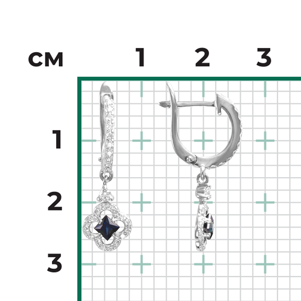 English lock earrings in white gold with sapphire and diamonds-048