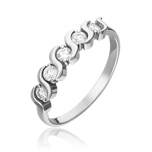 white gold with five diamonds-074