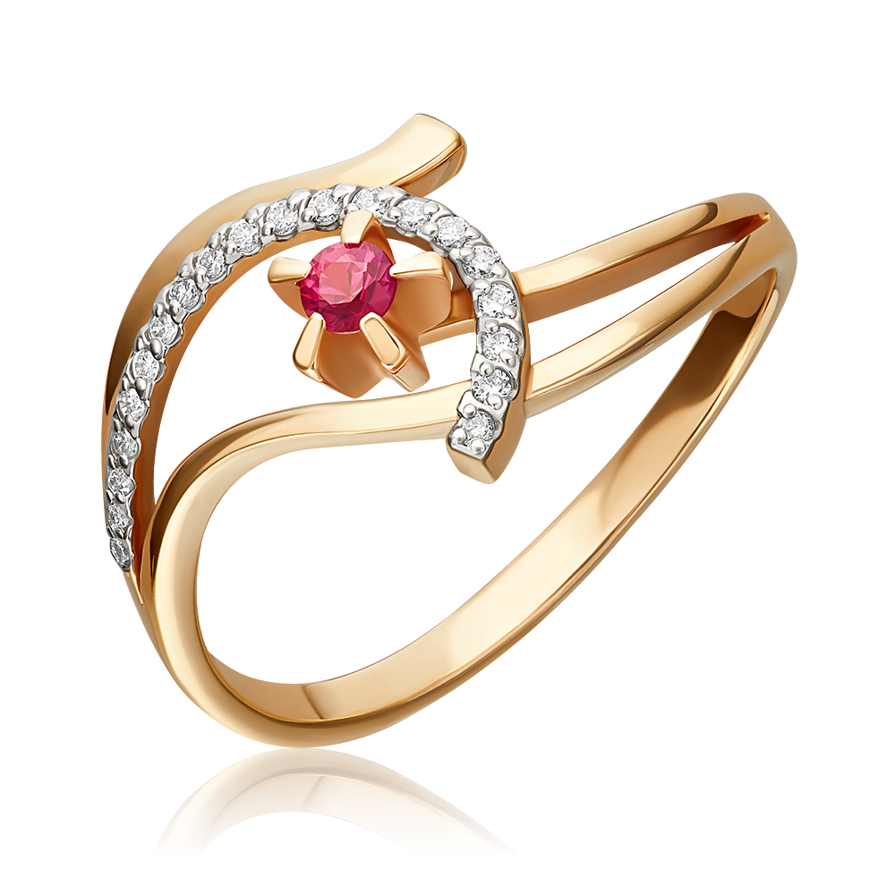 rose gold ruby diamond ring-079