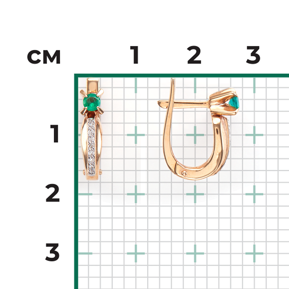 English lock earrings in rose gold emerald and diamonds-016