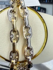 WHITE N YELLOW LINK LARGE CHAIN DKZ TM-091