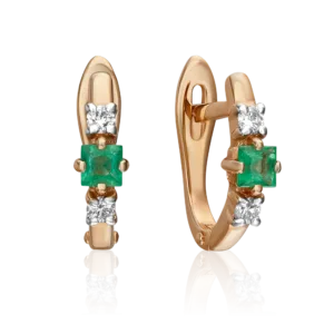Rose gold with emerald and diamonds-007