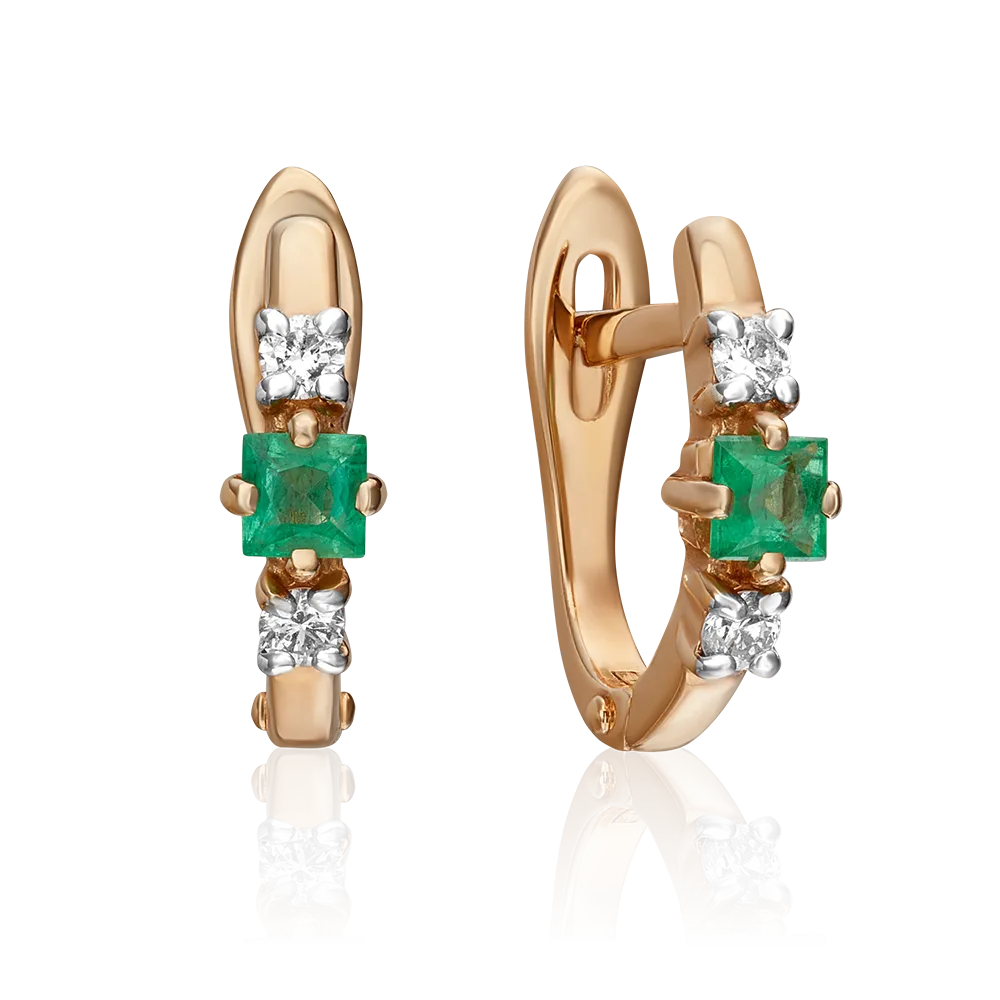 Rose gold with emerald and diamonds-007