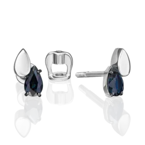 Sapphire (natural) treated: quantity – 2 pcs, cut – Pear, total weight – 0.50 ct, color – 2, clarity – 2-011