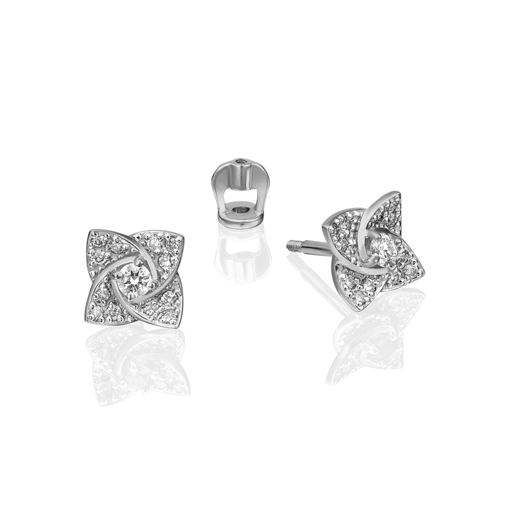 Stud Earrings in white gold with Diamonds-037