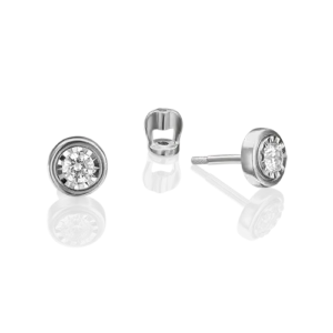 Stud earrings in white gold with a diamond-042